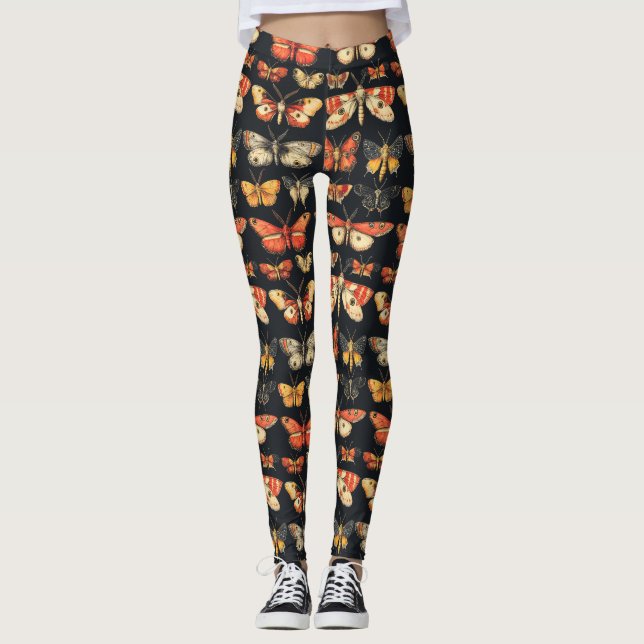 Leggings Dark Academia Victorian Gothic Moth Specimens (Anverso)