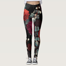 Leggings dark flower