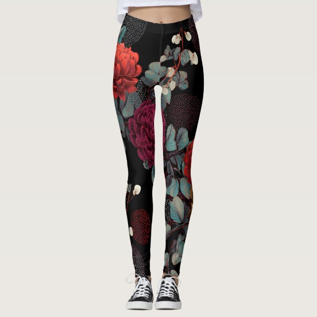 Leggings dark flower (Anverso)