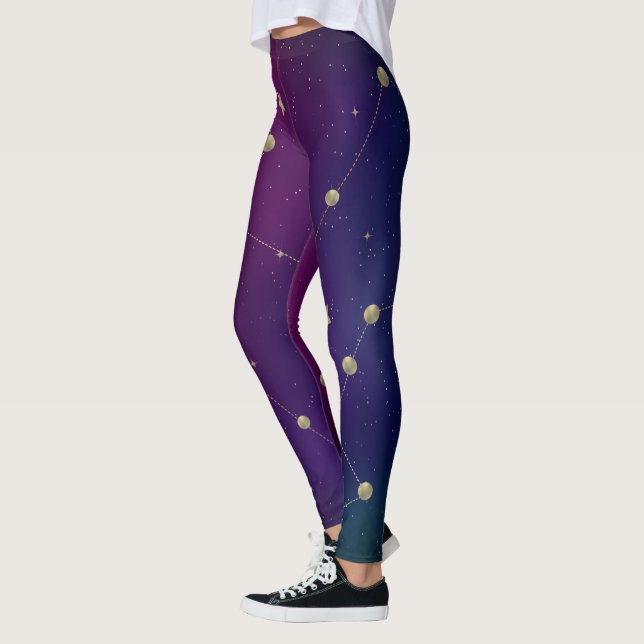 Leggings Dark Galaxy Constellation Faux Gold (Izquierda)