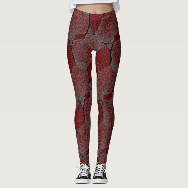 Leggings Dark Garnet Red 650000 y "Spider Web" Lace  (Anverso)