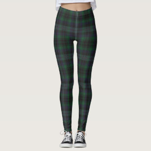 Leggings Dark Green Blue Tartan Plaid