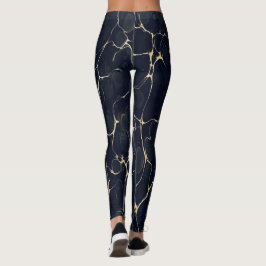 Leggings Dark Marble Pattern Abstract Alcohol Ink Style 1