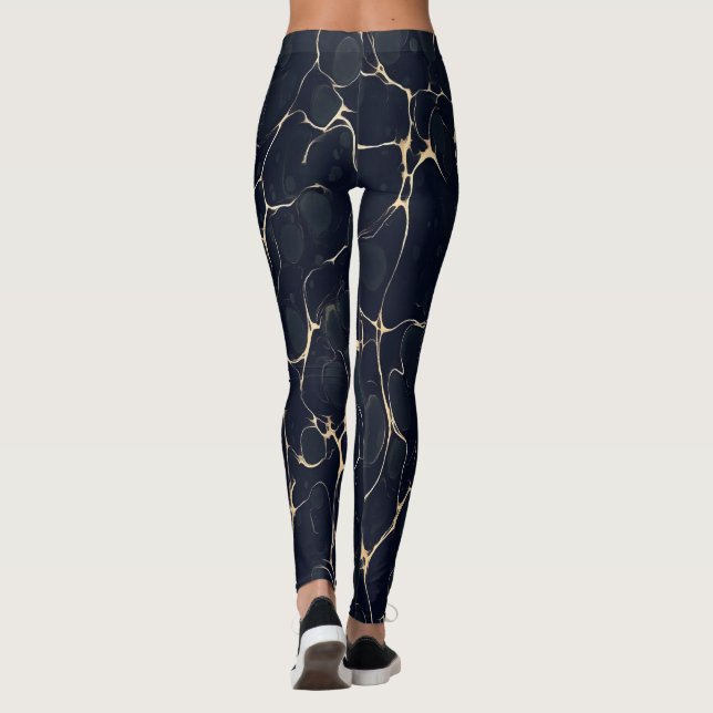 Leggings Dark Marble Pattern Abstract Alcohol Ink Style 1 (Reverso)