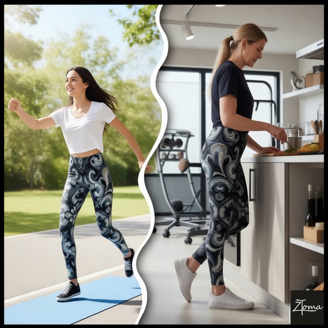 Leggings Dark Monochrome Ornamental Filigree Mandala Patter (Subido por el creador)