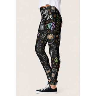 Leggings de Amante del Café Gatos y Café