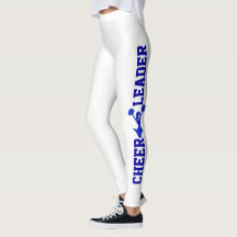 Leggings de animadores azules y blancos