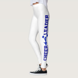 Leggings de animadores azules y blancos