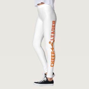 Leggings de animadores blancos y Naranjas