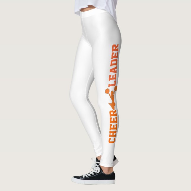 Leggings de animadores blancos y Naranjas (Izquierda)
