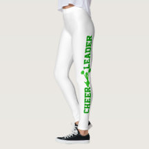 Leggings de animadores verdes y blancos
