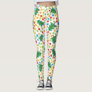 leggings de árboles de navidad de arte pop