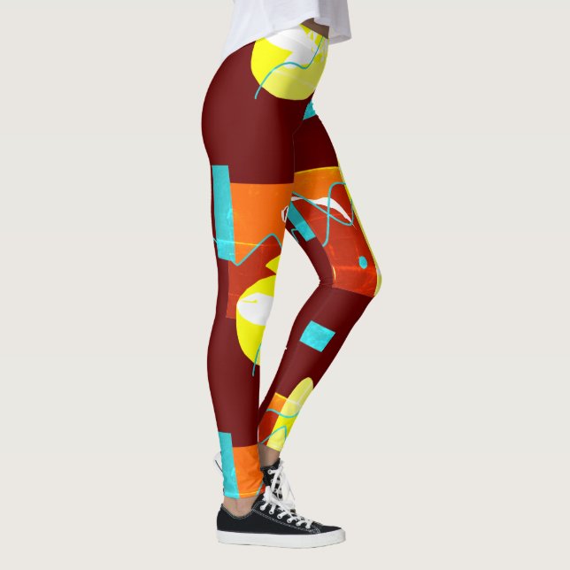 Leggings de arte abstracto funky y negrita (Derecha)
