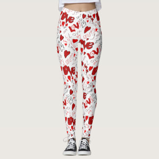 Leggings de arte de texto de amor