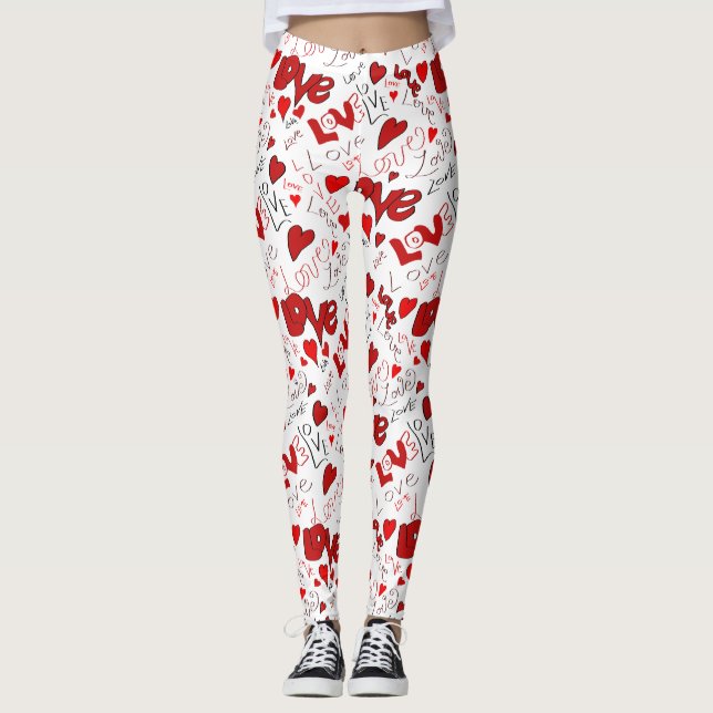 Leggings de arte de texto de amor (Anverso)