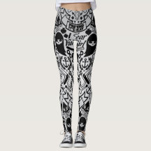 Leggings de athleisure con simetría en doodle