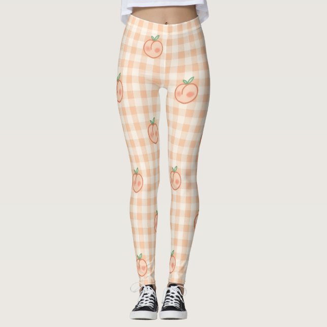Leggings de athleisure de gingham micro melocotón (Anverso)