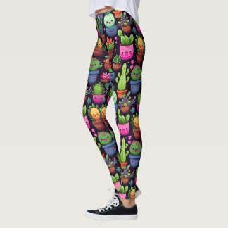 Leggings de Cactus Kawaii