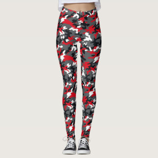 Leggings de camuflaje rojos
