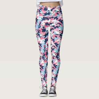 Leggings de camuflaje rosa y azul