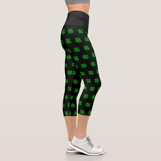 Leggings de capri de alta cintura del trébol del D (Derecha)
