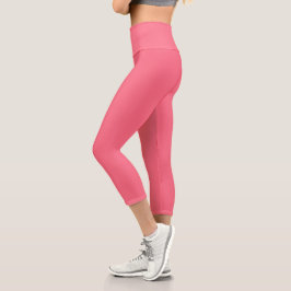 Leggings de capri de yoga rosa para mujeres