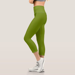 Leggings de capri de yoga verde oliva para mujer