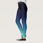 Leggings De Color Negro A Profundo Aqua Azul Ombre Gradient<br><div class="desc">Leggencias degradadas</div>