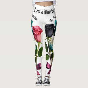Leggings de Conciencia del Cáncer de Rosas Guerrer
