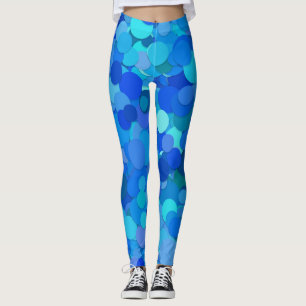 leggings de confeti de punto azul