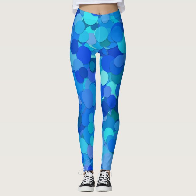 leggings de confeti de punto azul (Anverso)