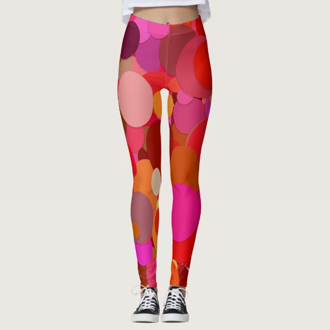 leggings de confetti de punto rojo (Anverso)