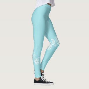 Leggings de copas de nieve para festividades femen