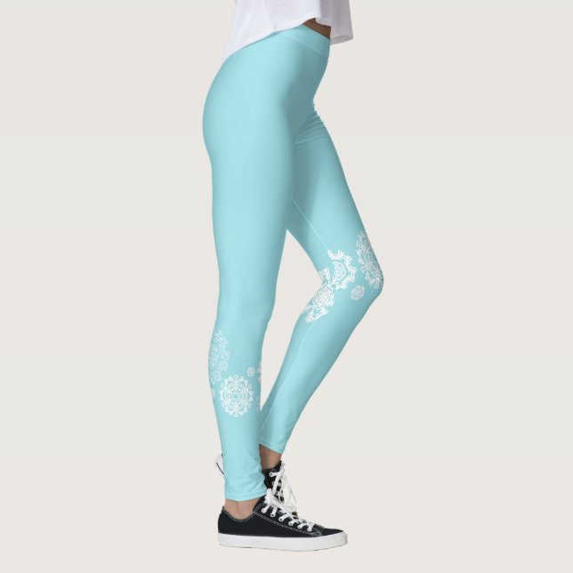 Leggings de copas de nieve para festividades femen (Derecha)