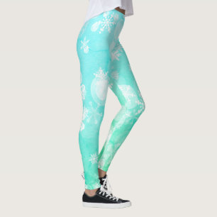 Leggings de copos de nieve para mujeres