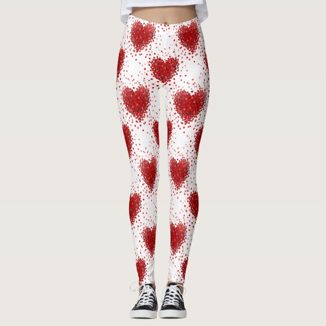 leggings de corazones de día de San Valentín feliz (Anverso)