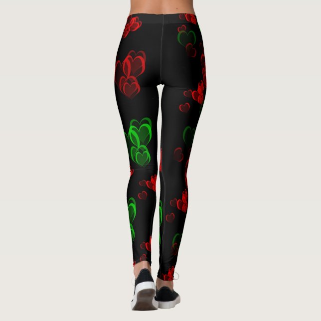 Leggings de corazones patrón moderno elegante (Reverso)