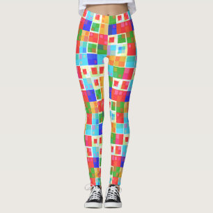 leggings de cuadrados abstractos
