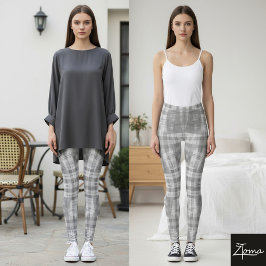 leggings de cuadros grises y blancos