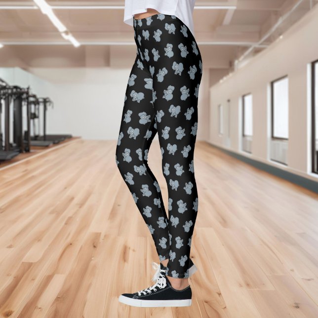 Leggings de dibujos animados de elefante gris (Subido por el creador)