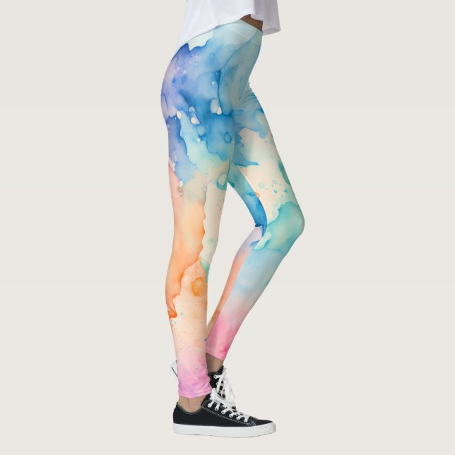 Leggings de diseñador con salpicaduras de acuarela (Derecha)