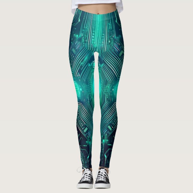 Leggings de diseño de placa de circuito: Estilo in (Anverso)