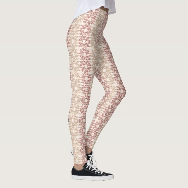 Leggings de diseño geométrico fuera de blanco de J (Derecha)
