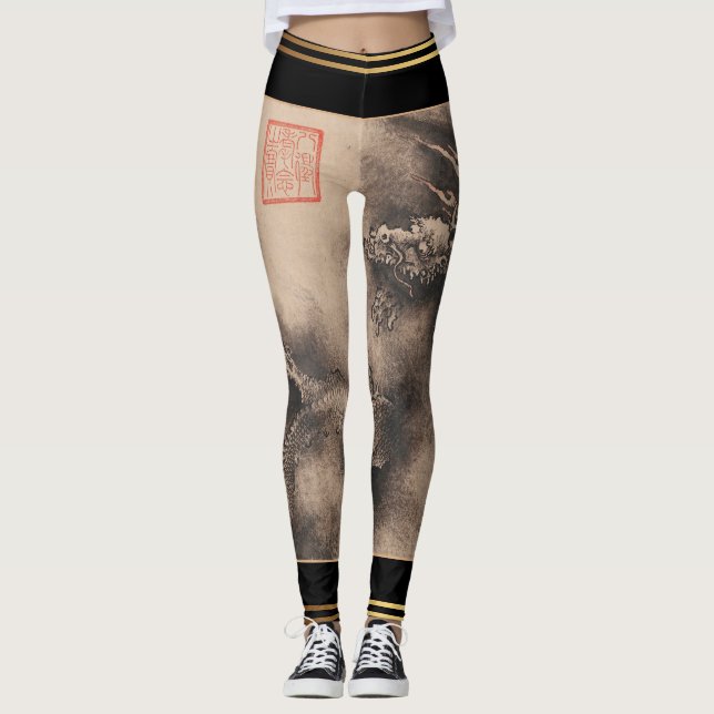 Leggings de dragones de pintura de China para el A (Anverso)