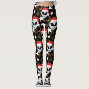 leggings de emoji alienígena de santa