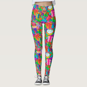 leggings de emoji de caca de cumpleaños feliz
