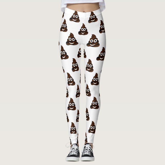 leggings de emoji de caca divertida (Anverso)