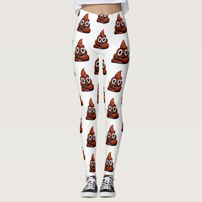 leggings de emoji de caca divertida (Anverso)