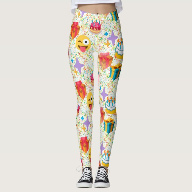 leggings de emoji de cumpleaños felices (Anverso)
