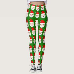 leggings de emoticonos de la emoji santa